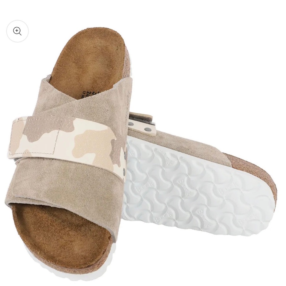 Birkenstock Kyoto Gray Taupe Suede Camouflage SZ 41 NWOB